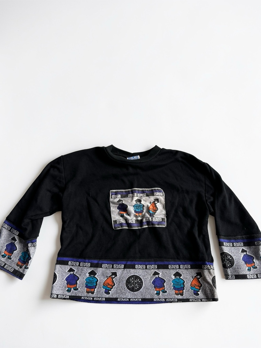 Vintage Canadian Kids Shirt Asian Print Size 5 Made In Canada